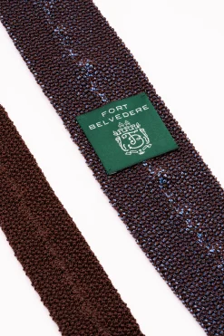 Light Blue & Brown Two-Tone Silk Knit Tie