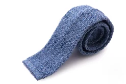 Light Blue Mottled Silk Knit Tie