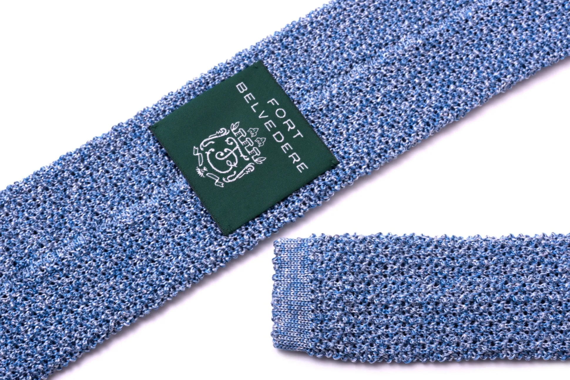 Light Blue Mottled Silk Knit Tie