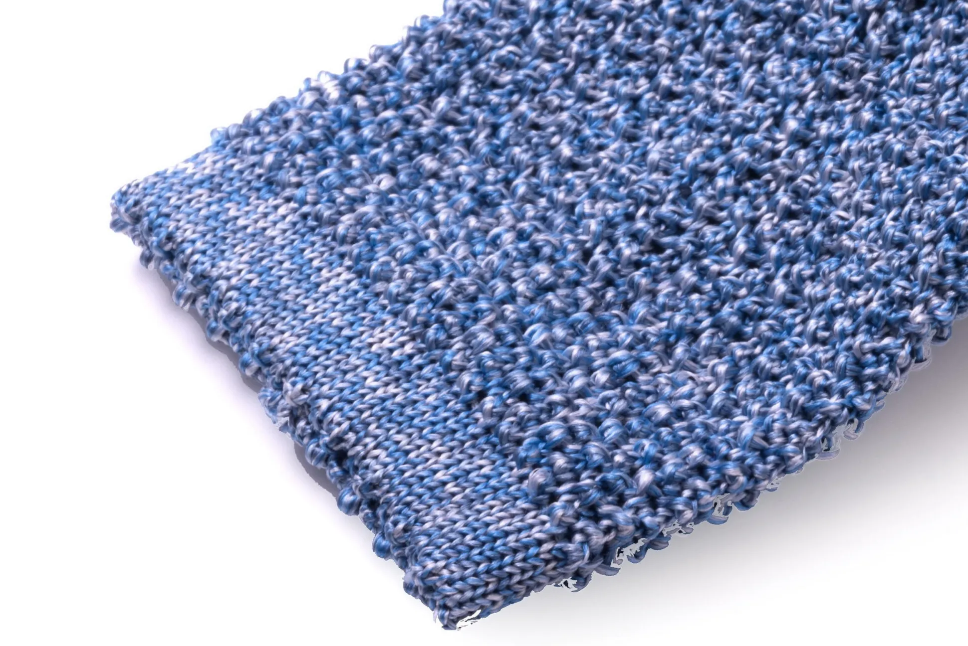Light Blue Mottled Silk Knit Tie