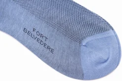 Light Blue & Navy Blue Two-Tone Cotton Socks