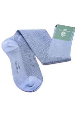 Light Blue & Navy Blue Two-Tone Cotton Socks