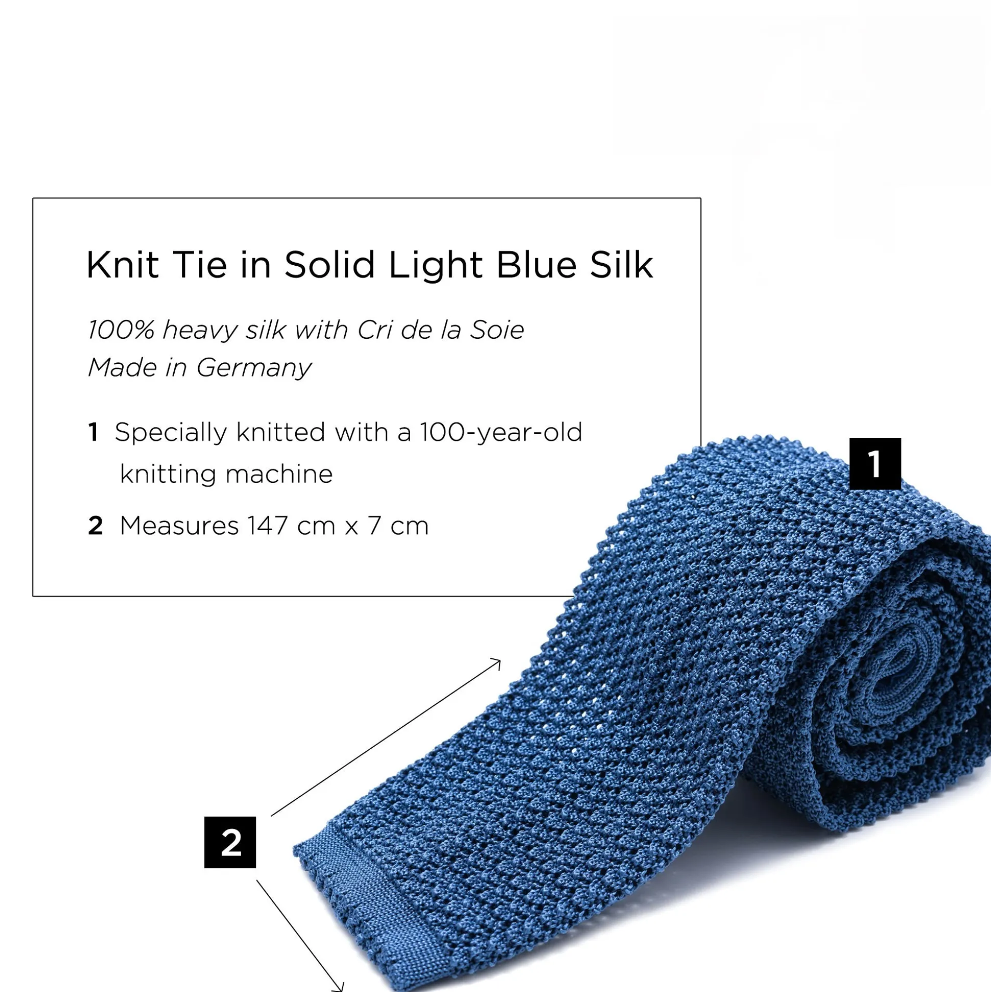 Light Blue Silk Knit Tie