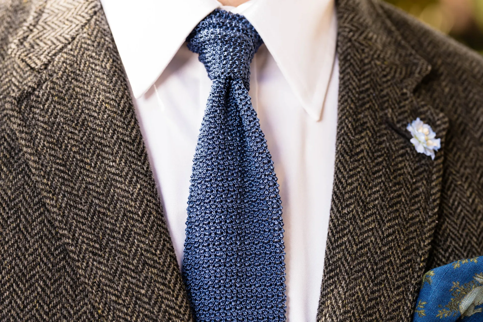 Light Blue Silk Knit Tie