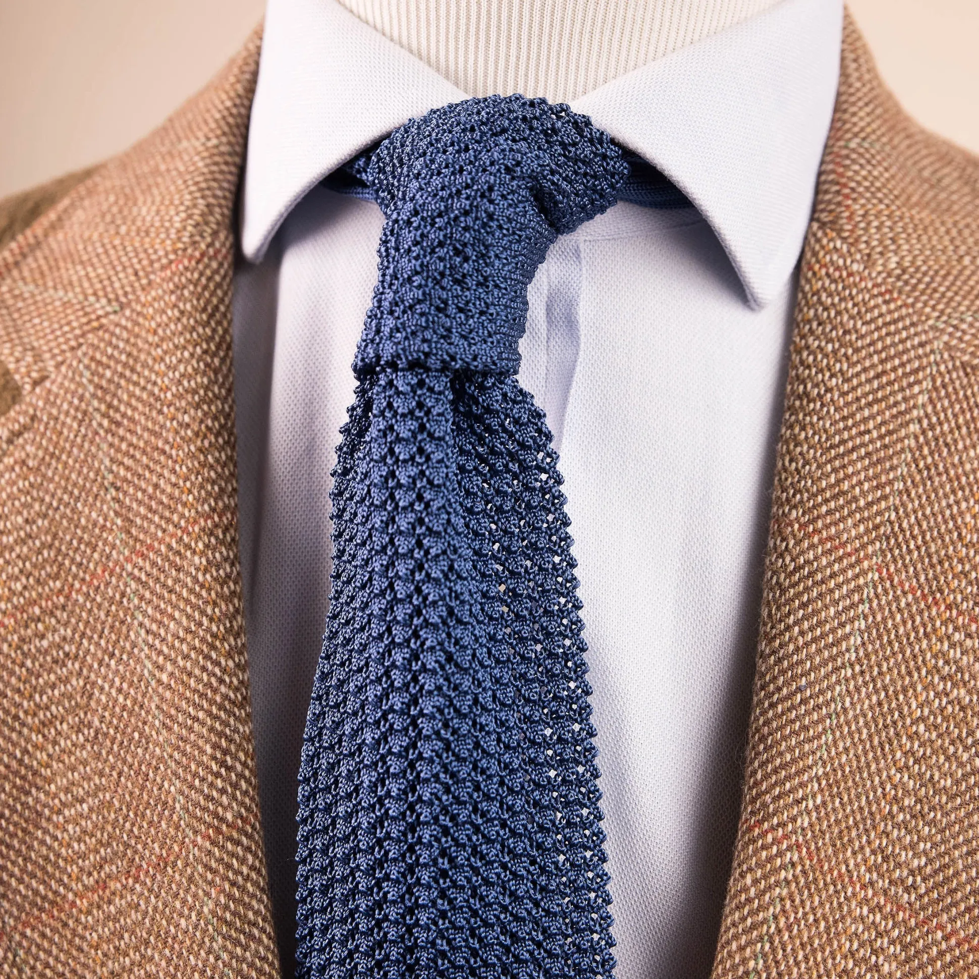 Light Blue Silk Knit Tie
