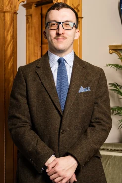 Light Blue Zigzag Silk Knit Tie
