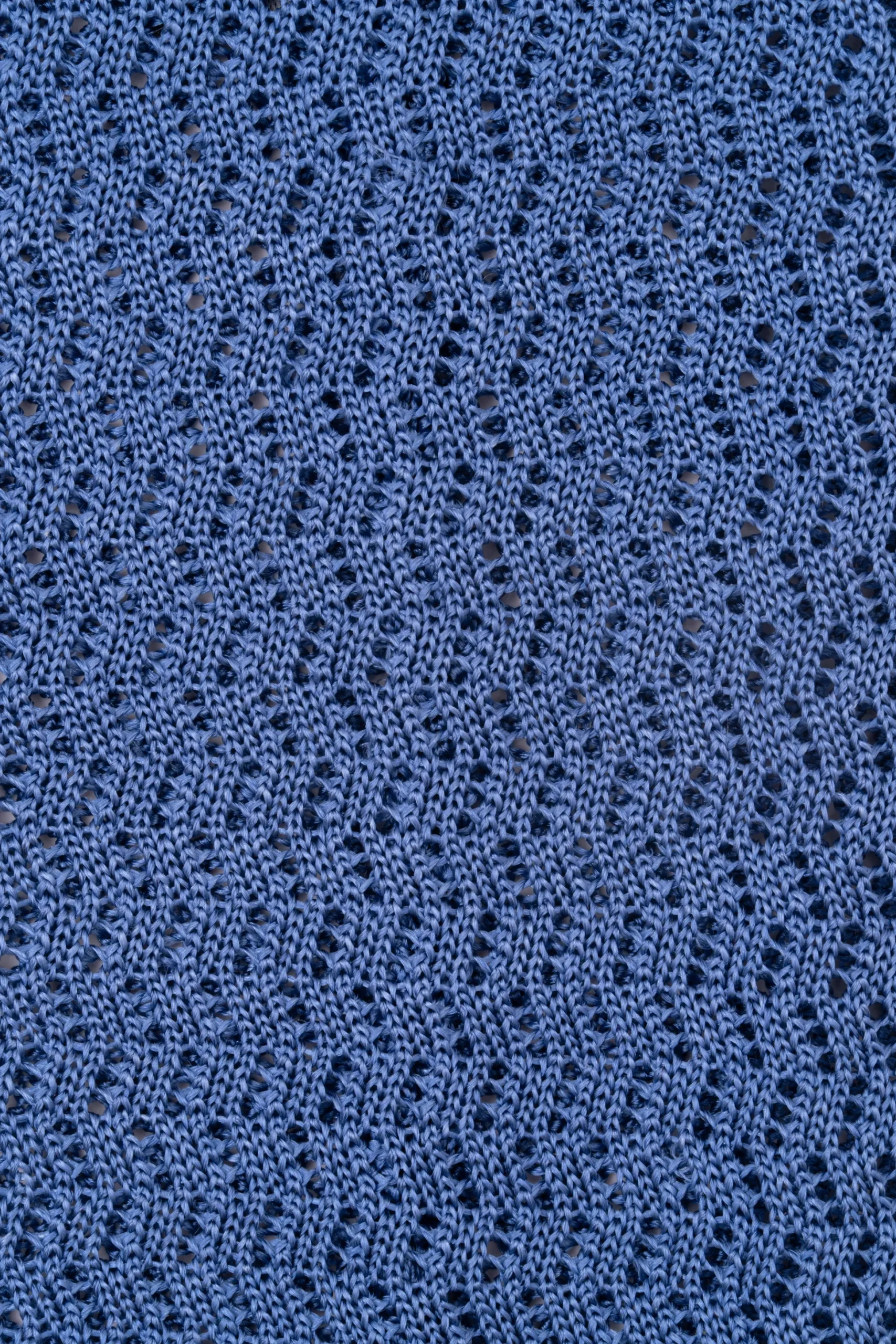 Light Blue Zigzag Silk Knit Tie