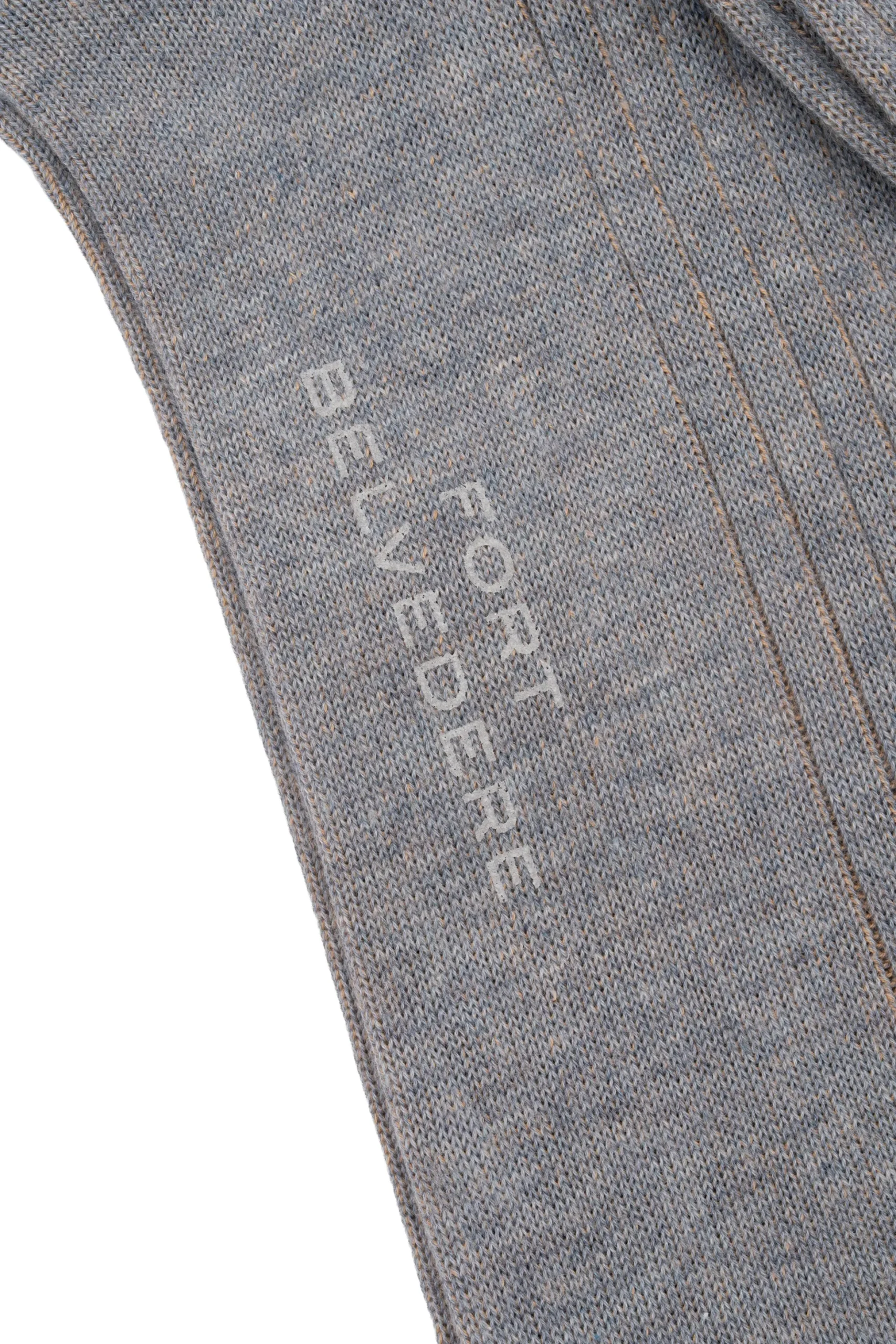 Light Gray & Beige Shadow Stripe Midweight Cotton Socks