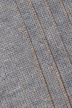 Light Gray & Beige Shadow Stripe Midweight Cotton Socks