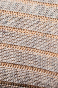 Light Gray & Beige Shadow Stripe Midweight Cotton Socks