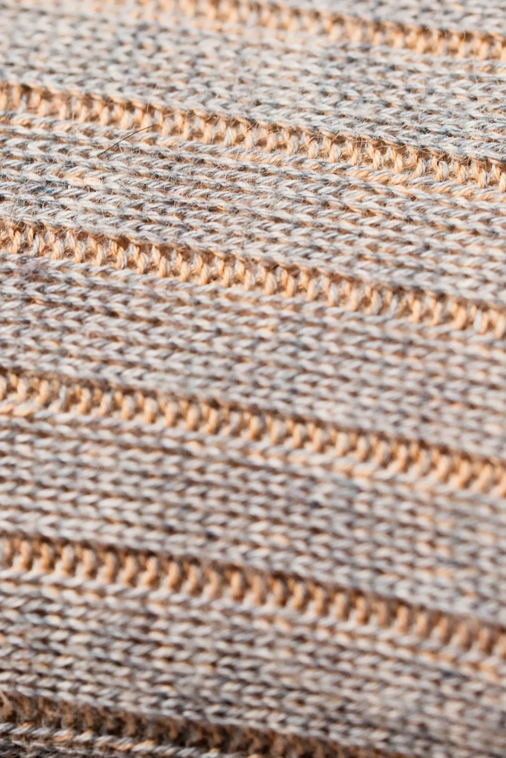 Light Gray & Beige Shadow Stripe Midweight Cotton Socks