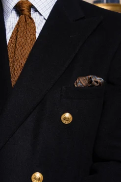 Light Havana Brown Zigzag Silk Knit Tie