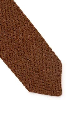 Light Havana Brown Zigzag Silk Knit Tie