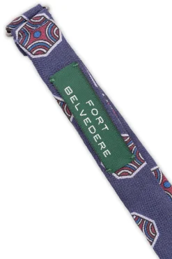 Light Navy Fancy Tile Butterfly Bow Tie
