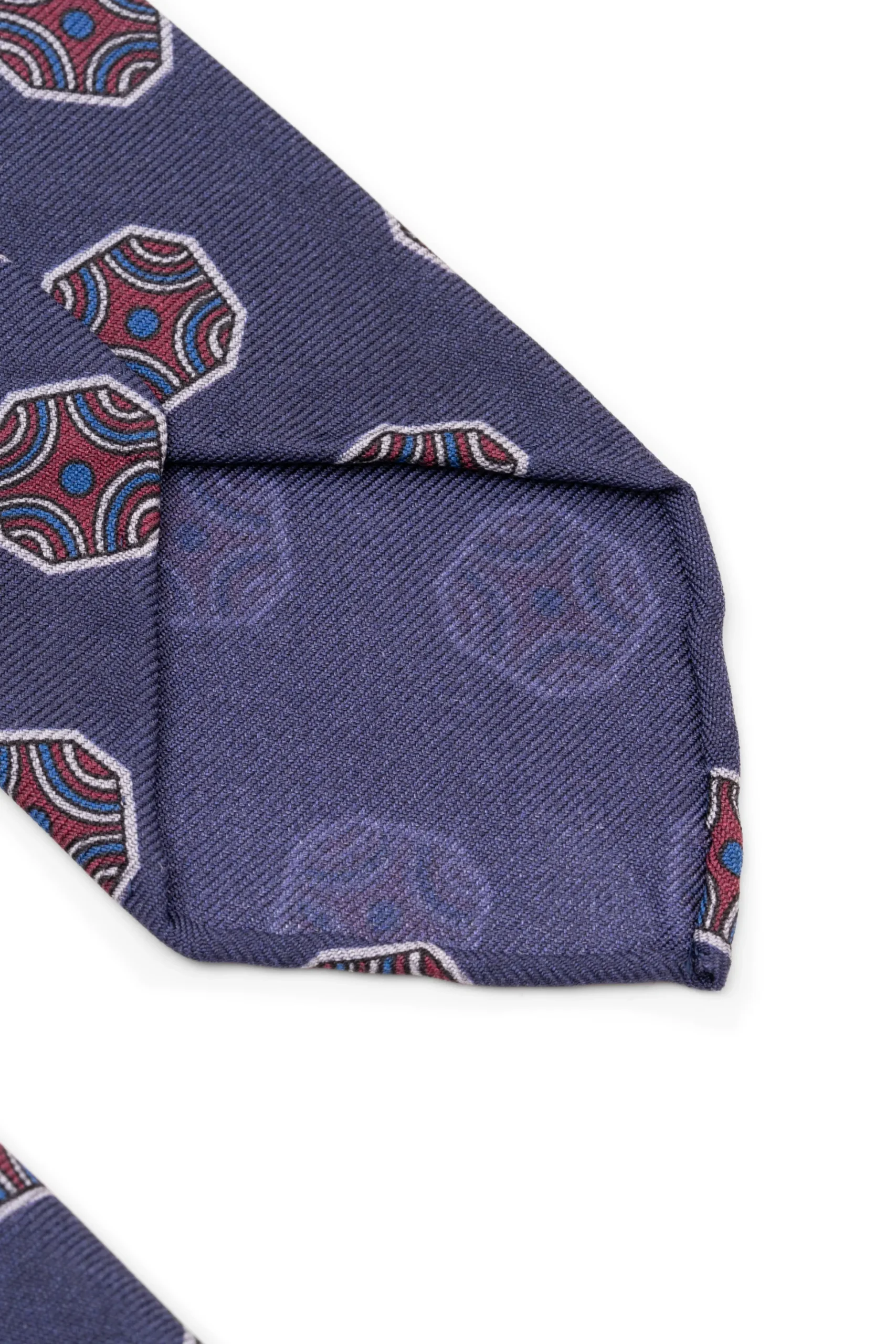 Light Navy Fancy Tile Printed Silk Tie