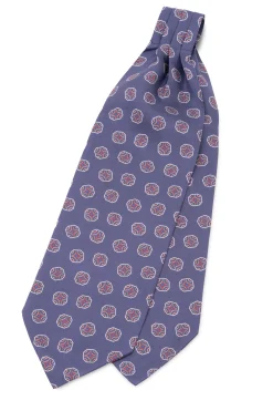 Light Navy Fancy Tile Silk Ascot