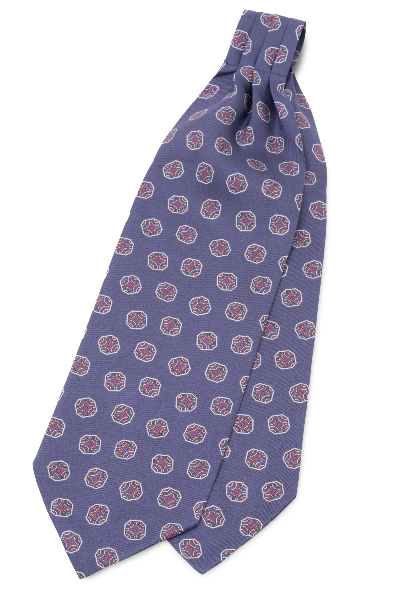 Light Navy Fancy Tile Silk Ascot