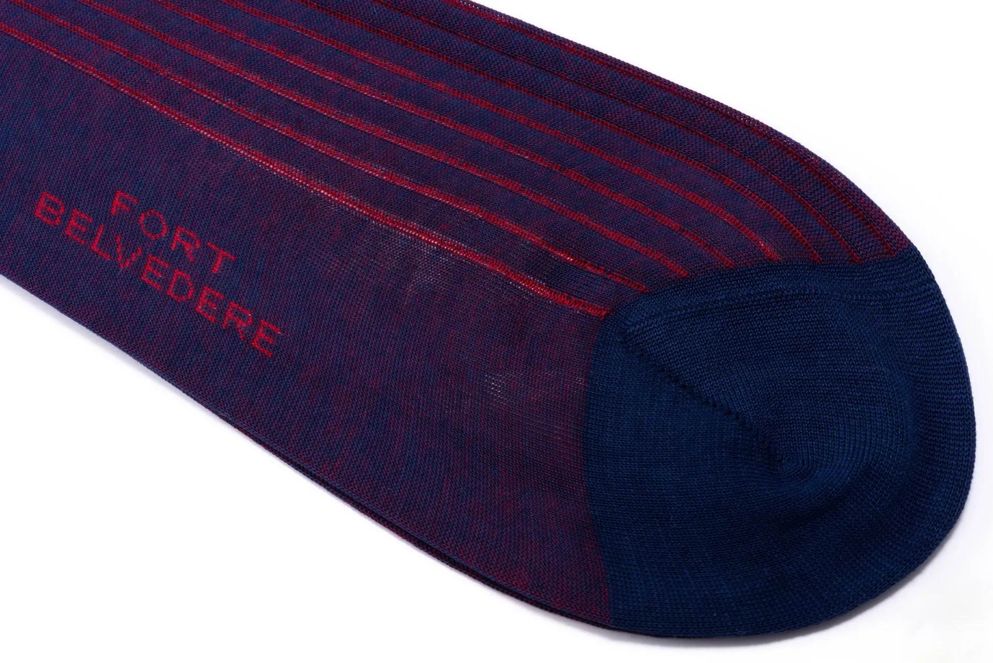 Light Navy & Red Shadow Stripe Lightweight Cotton Socks