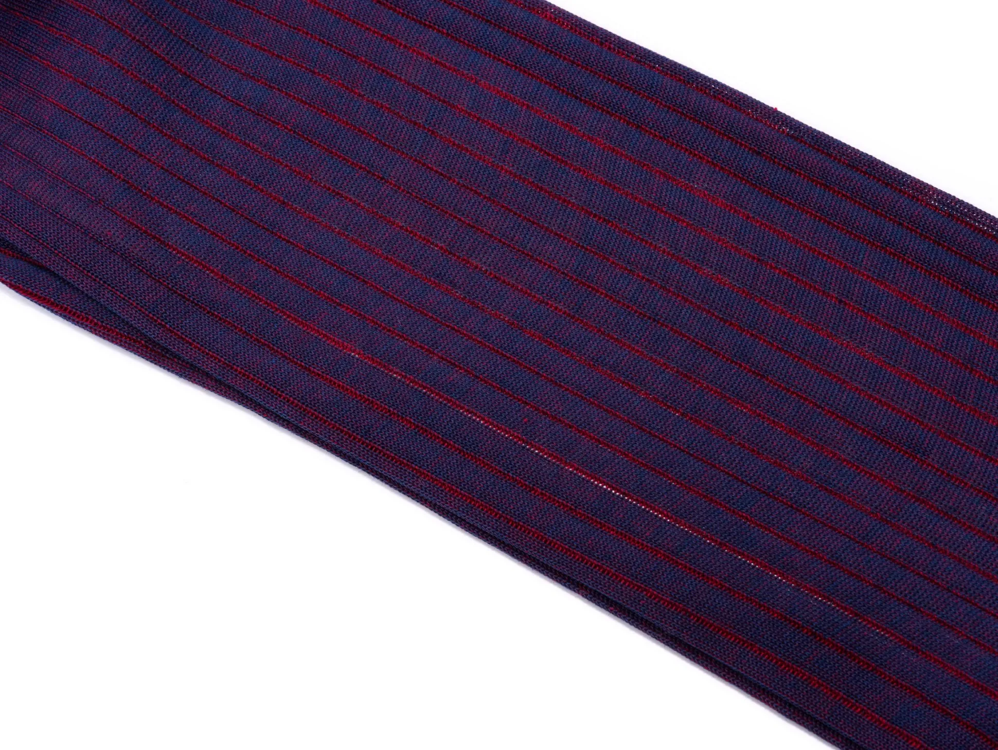Light Navy & Red Shadow Stripe Lightweight Cotton Socks