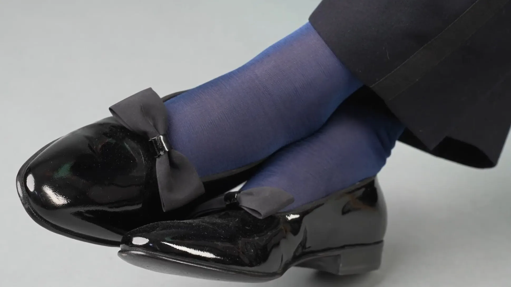 Light Navy Silk Formal Socks