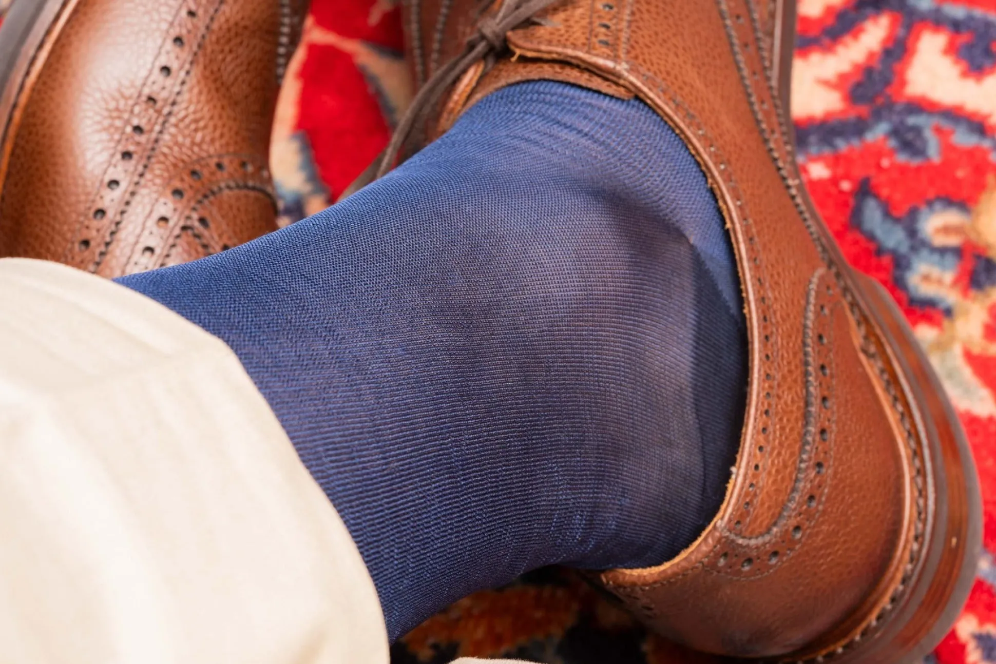 Light Navy Silk Formal Socks