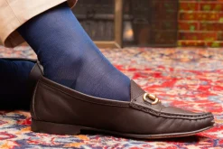 Light Navy Silk Formal Socks