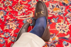 Light Navy Silk Formal Socks