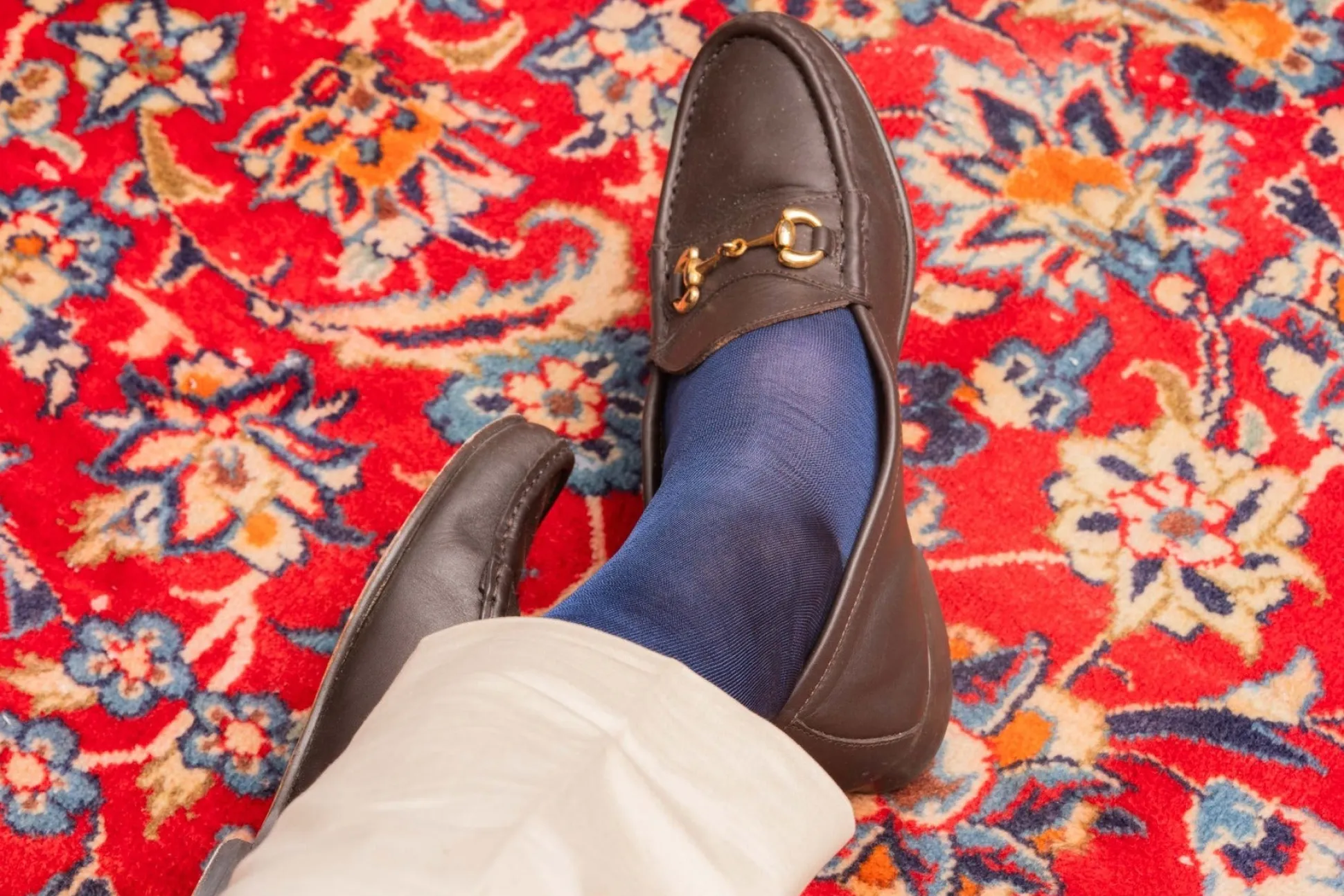 Light Navy Silk Formal Socks