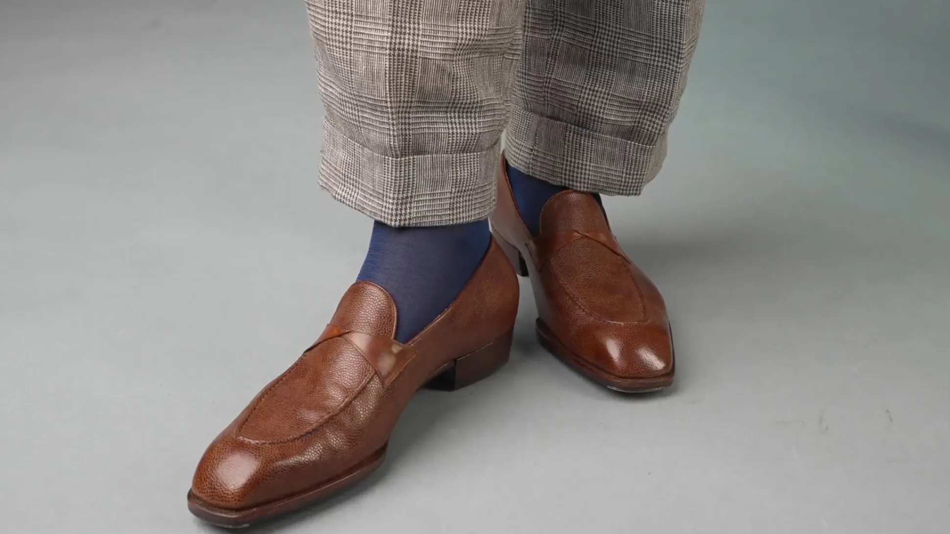 Light Navy Silk Formal Socks