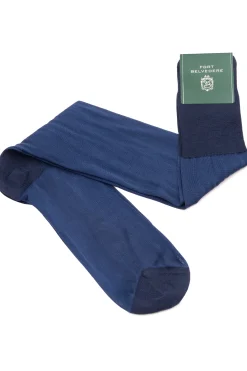 Light Navy Silk Formal Socks
