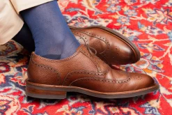 Light Navy Silk Formal Socks