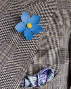Light Purple & White Large Paisley Silk Pocket Square