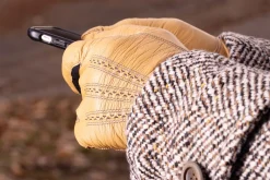 Light Tan Touchscreen Lamb Nappa Gloves
