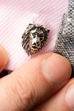 Lion & Gazelle Blackened Sterling Silver Cufflinks