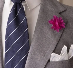 Magenta Dahlia Silk Boutonnière Flower