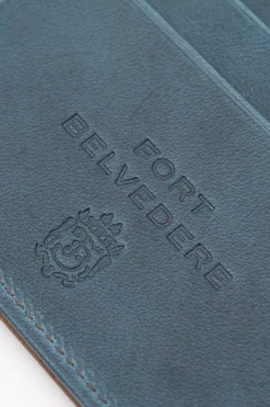 Mahogany & Blue Two Tone Full-Grain Leather Passport Holder