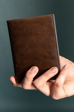 Mahogany & Blue Two Tone Full-Grain Leather Passport Holder