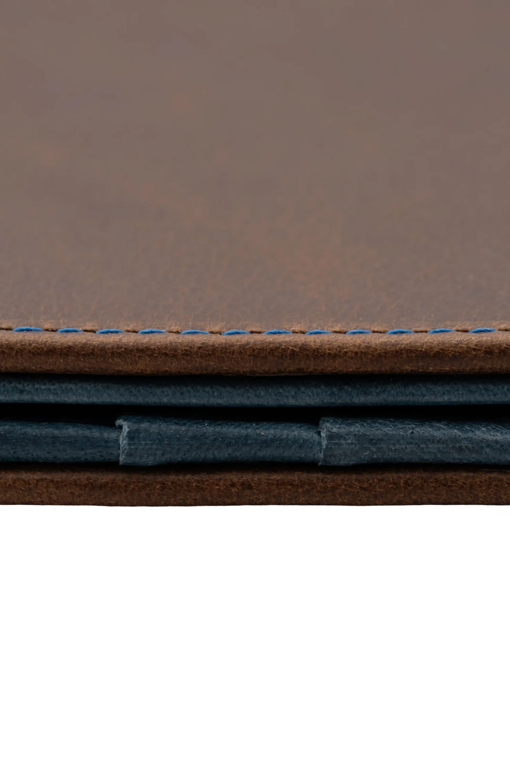 Mahogany & Blue Two Tone Full-Grain Leather Passport Holder