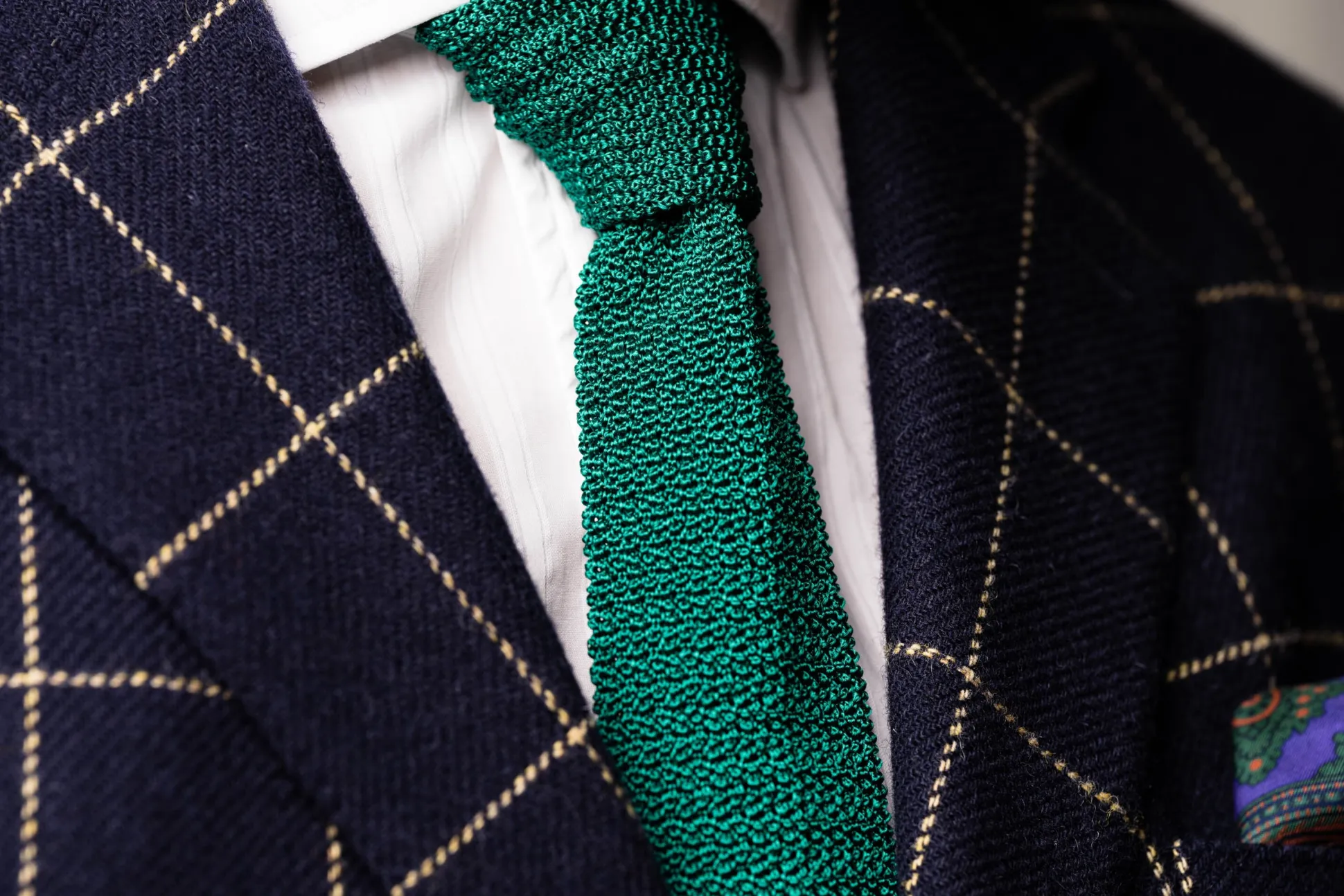 Malachite Green Silk Knit Tie