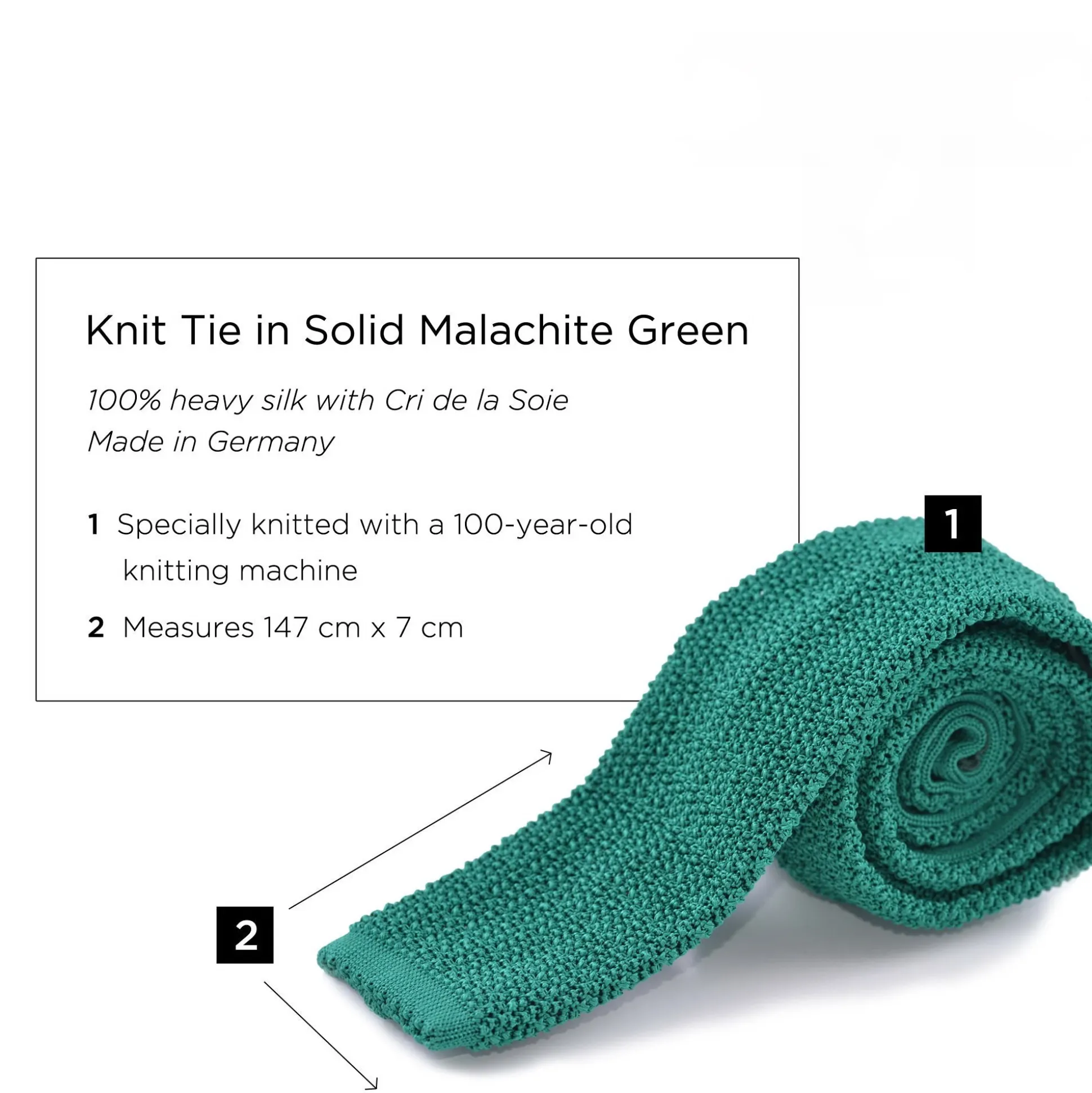 Malachite Green Silk Knit Tie