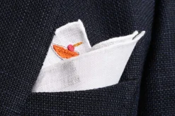 Manhattan Cocktail Hand Embroidered Linen Pocket Square