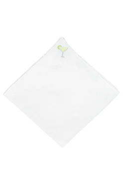 Margarita Cocktail Hand Embroidered Linen Pocket Square