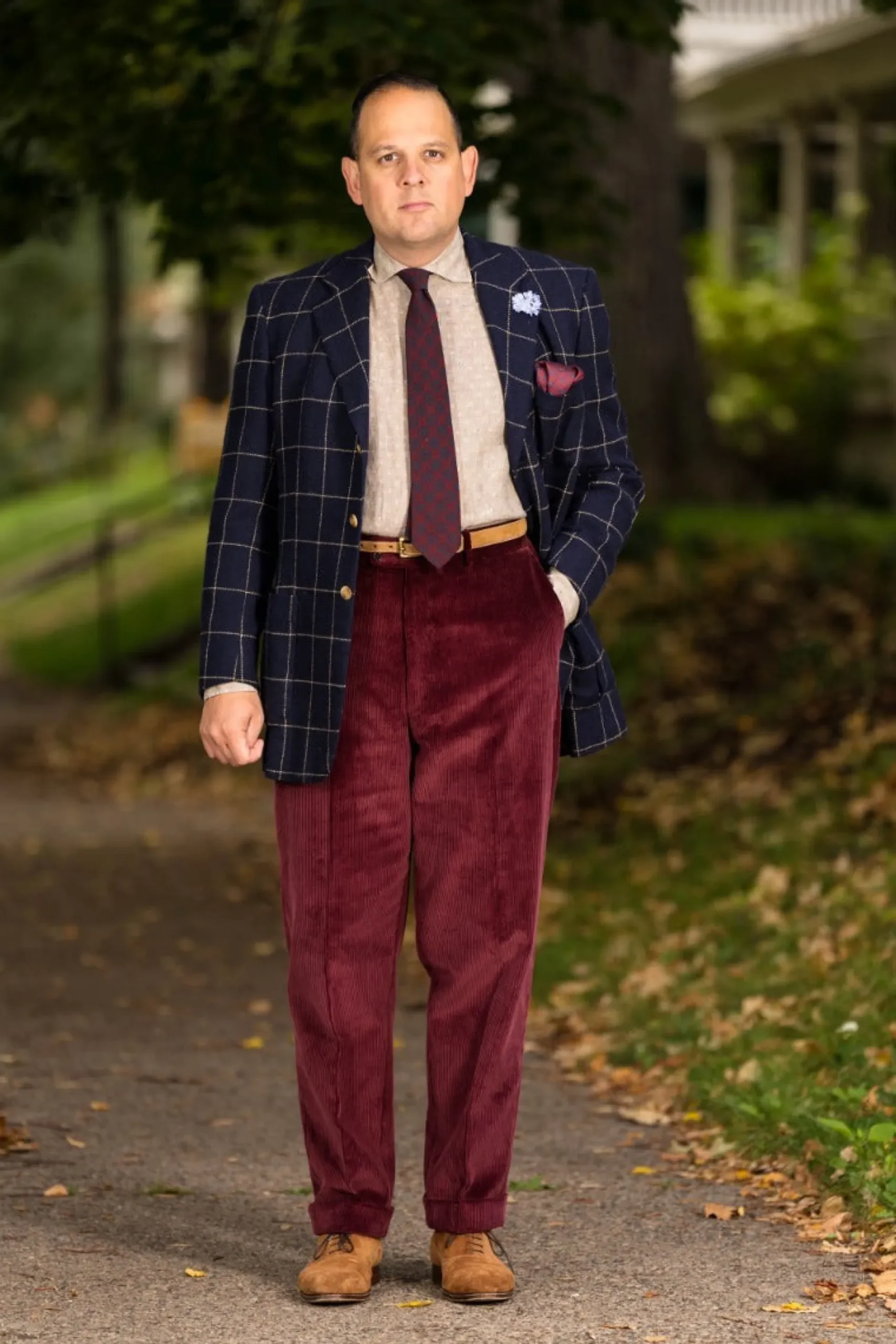 Maroon Stancliffe Corduroy Trousers
