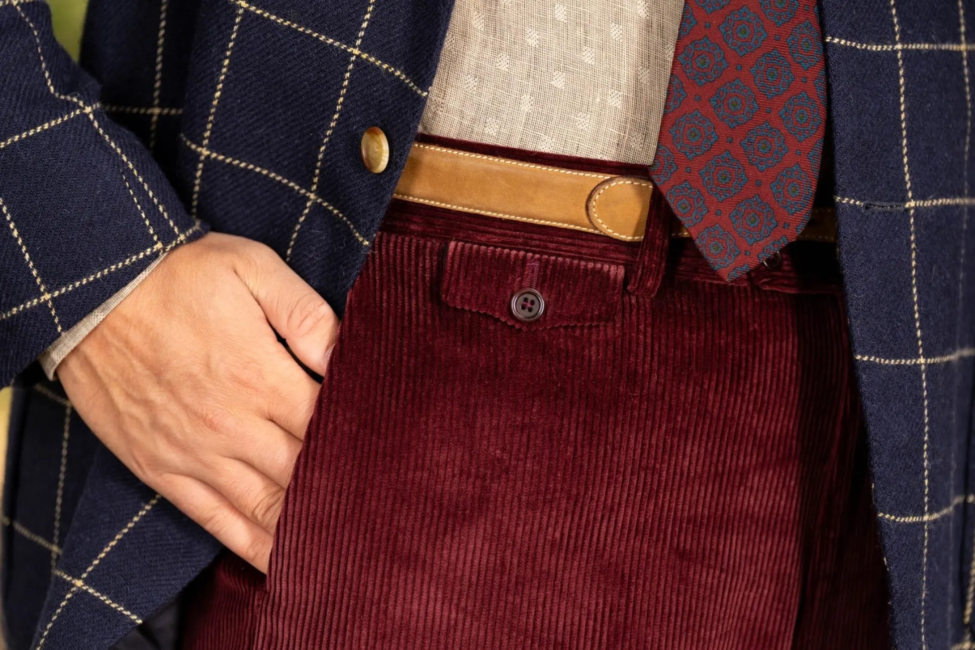 Maroon Stancliffe Corduroy Trousers