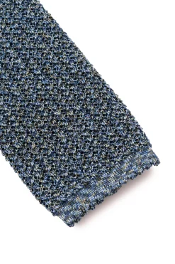 Melange Blue & Green Silk Knit Tie