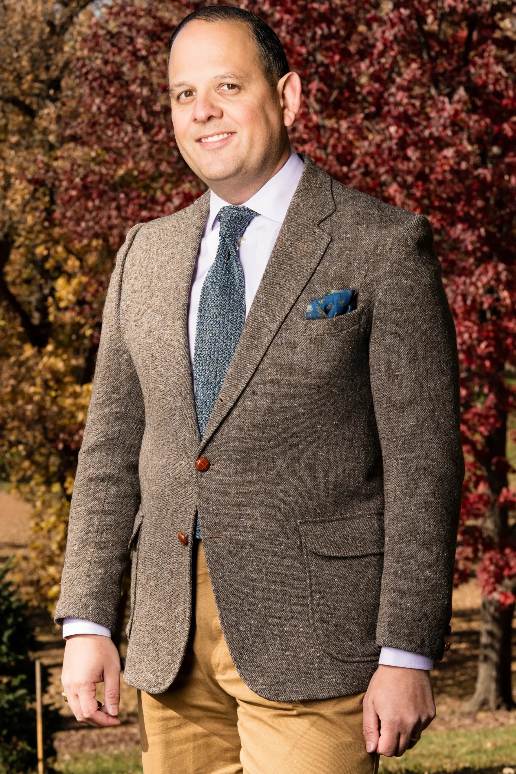 Melange Blue & Green Silk Knit Tie