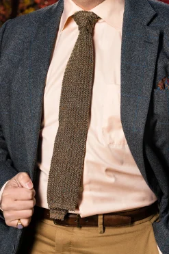 Melange Country Tweed Silk Knit Tie