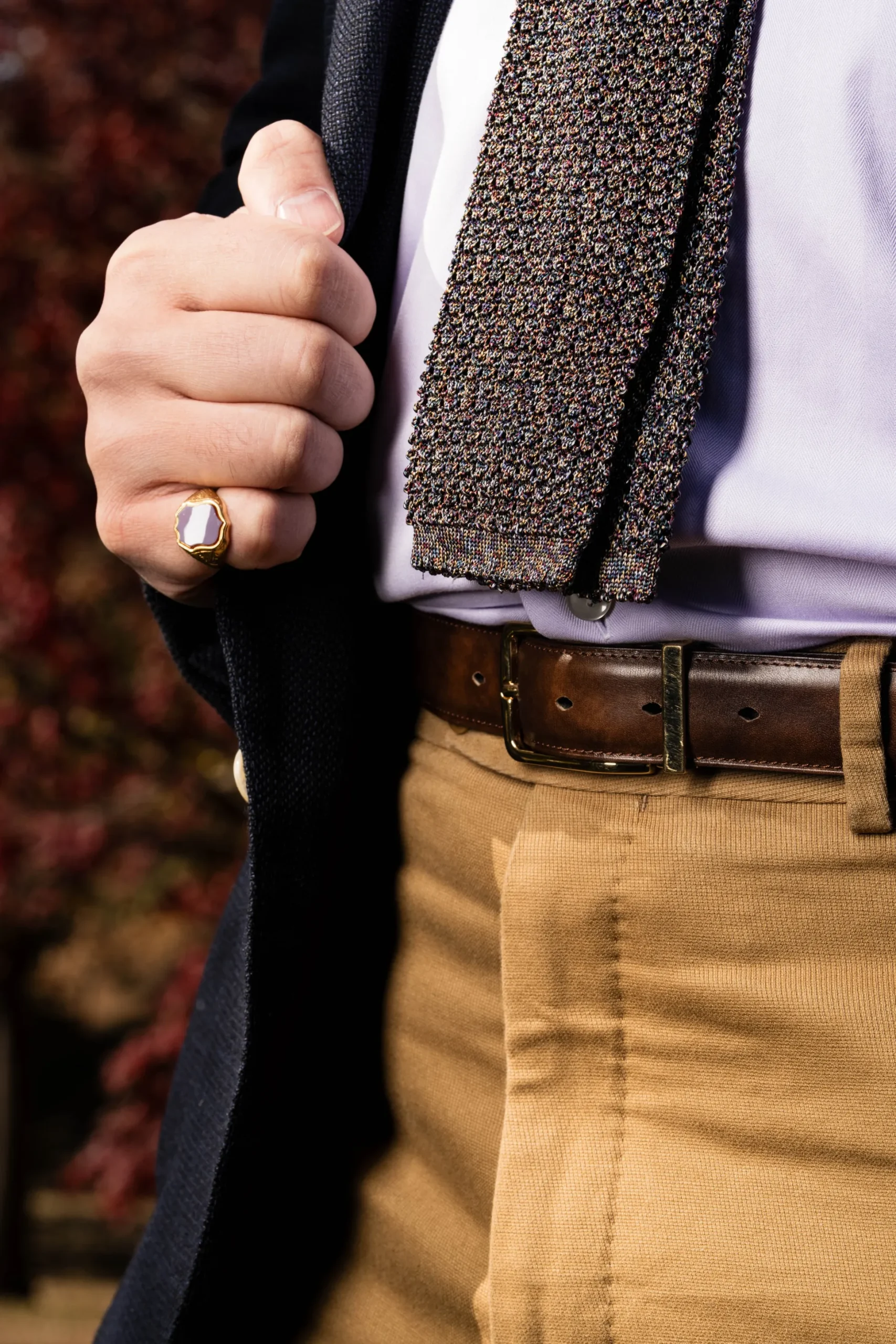 Melange Dark Heather Silk Wide Knit Tie