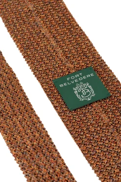 Melange Fall Orange Silk Knit Tie