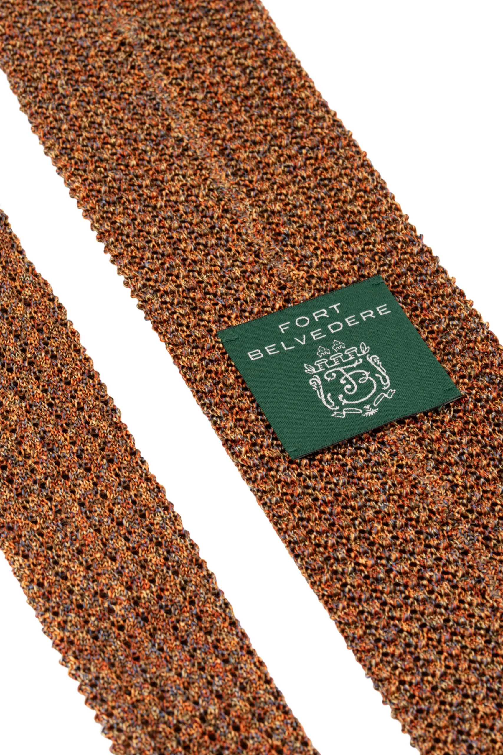 Melange Fall Orange Silk Knit Tie